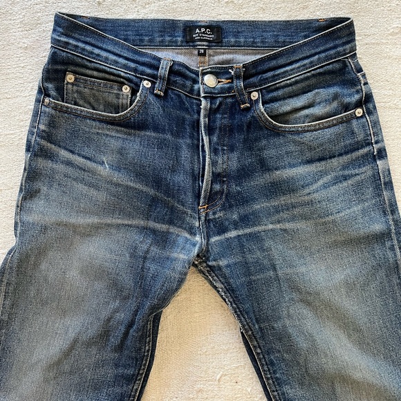 APC size 28 boyfriend cut style distressed straight leg denim jeans (fits 26/27) - Picture 2 of 8